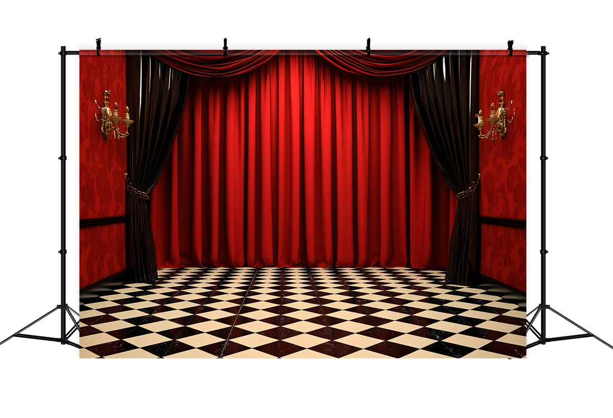 Vintage Photography Backdrops Retro Theater Curtains Backdrop CSH4-404