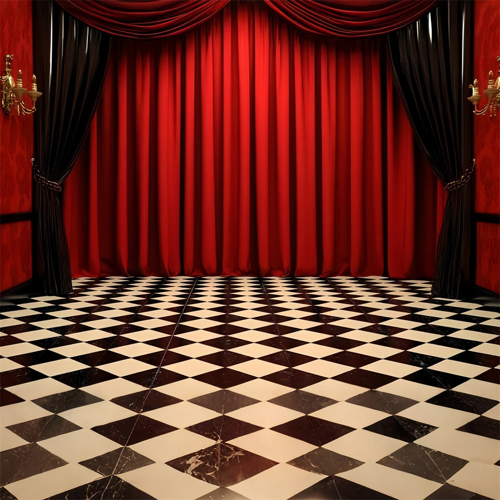 Vintage Photography Backdrops Retro Theater Curtains Backdrop CSH4-404