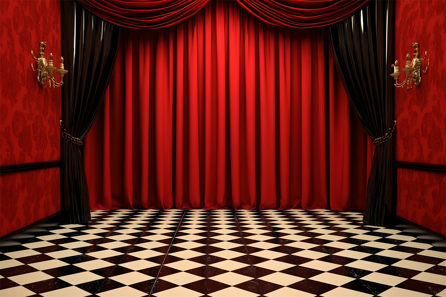 Vintage Photography Backdrops Retro Theater Curtains Backdrop CSH4-404