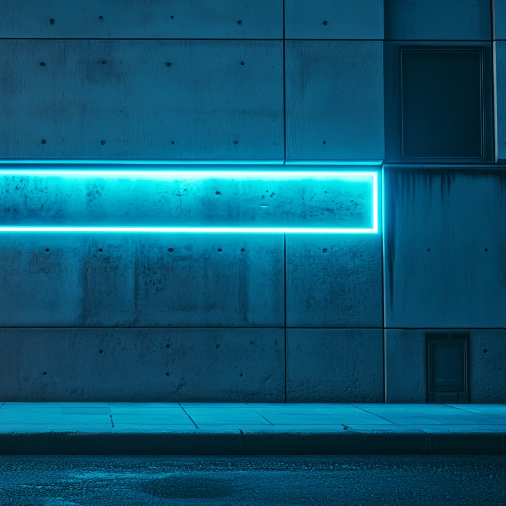 Architecture Backdrop Blue Neon Light Wall Backdrop CSH4-409