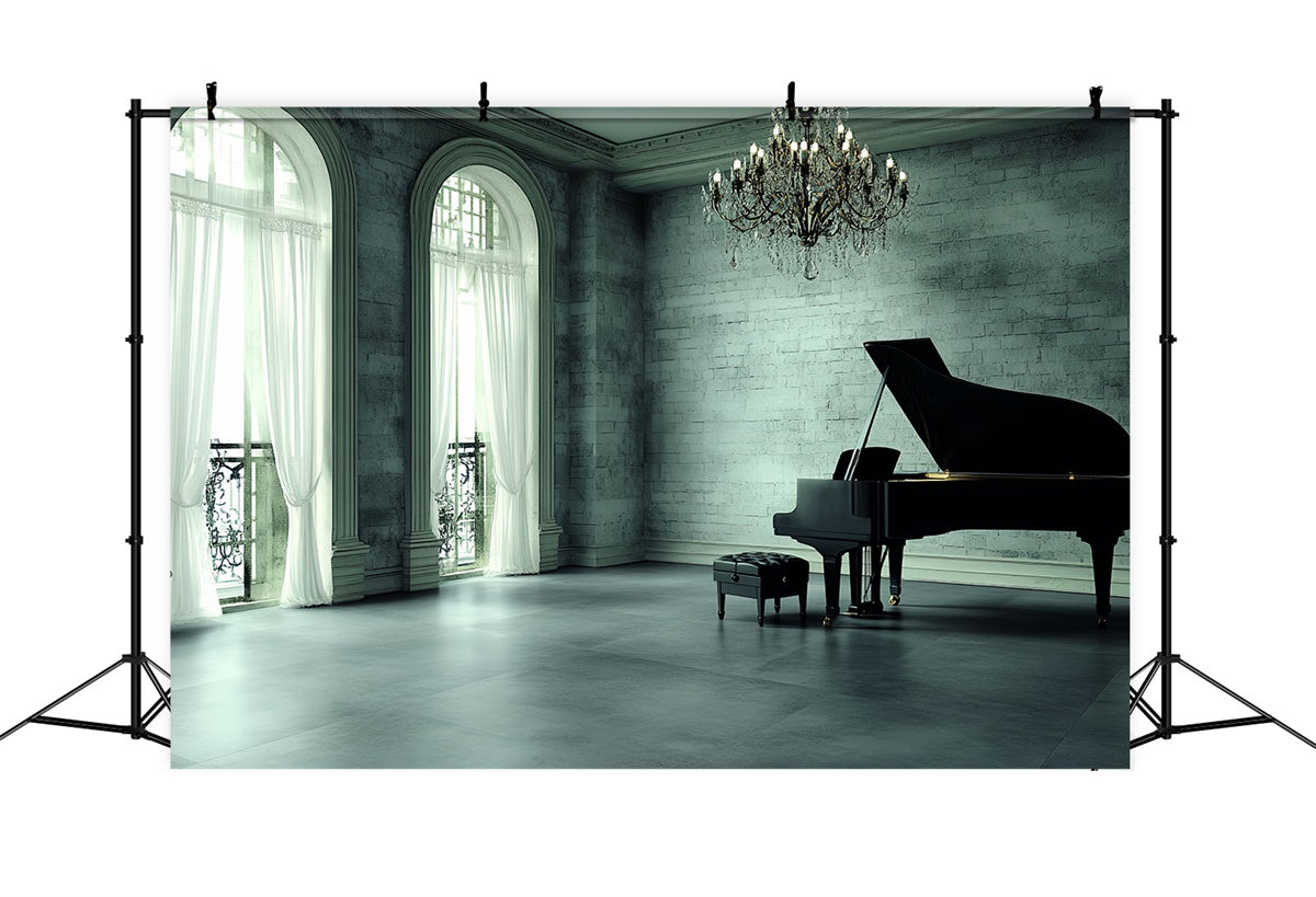 Vintage Photography Backdrops Piano Elegant Room Backdrop CSH4-412