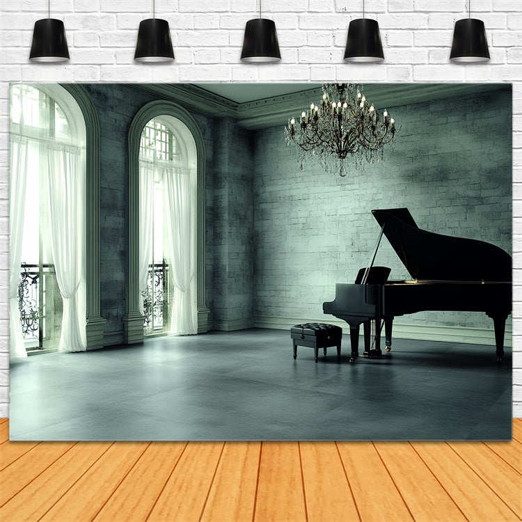 Vintage Photography Backdrops Piano Elegant Room Backdrop CSH4-412