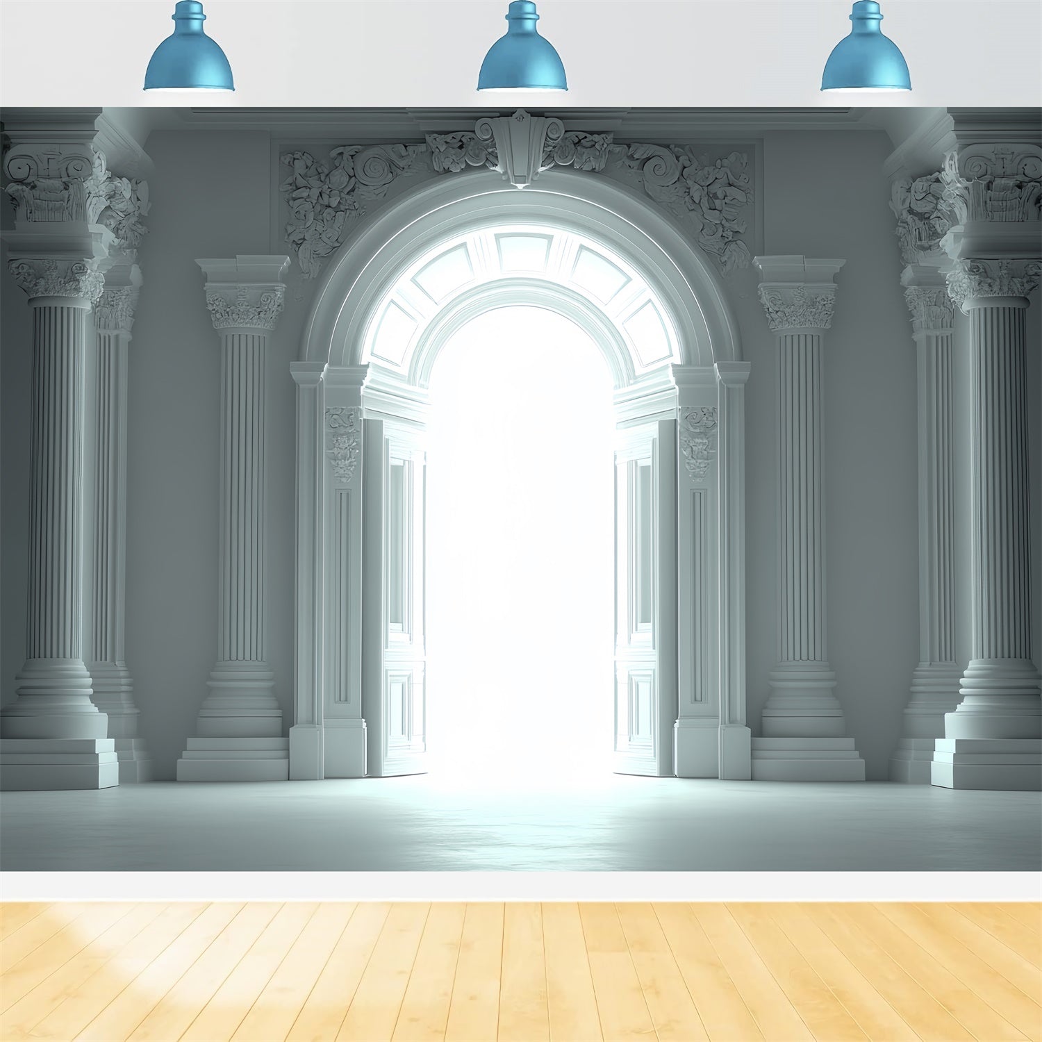 Vintage Backdrops For Photography Grand White Archway Backdrop CSH4-415