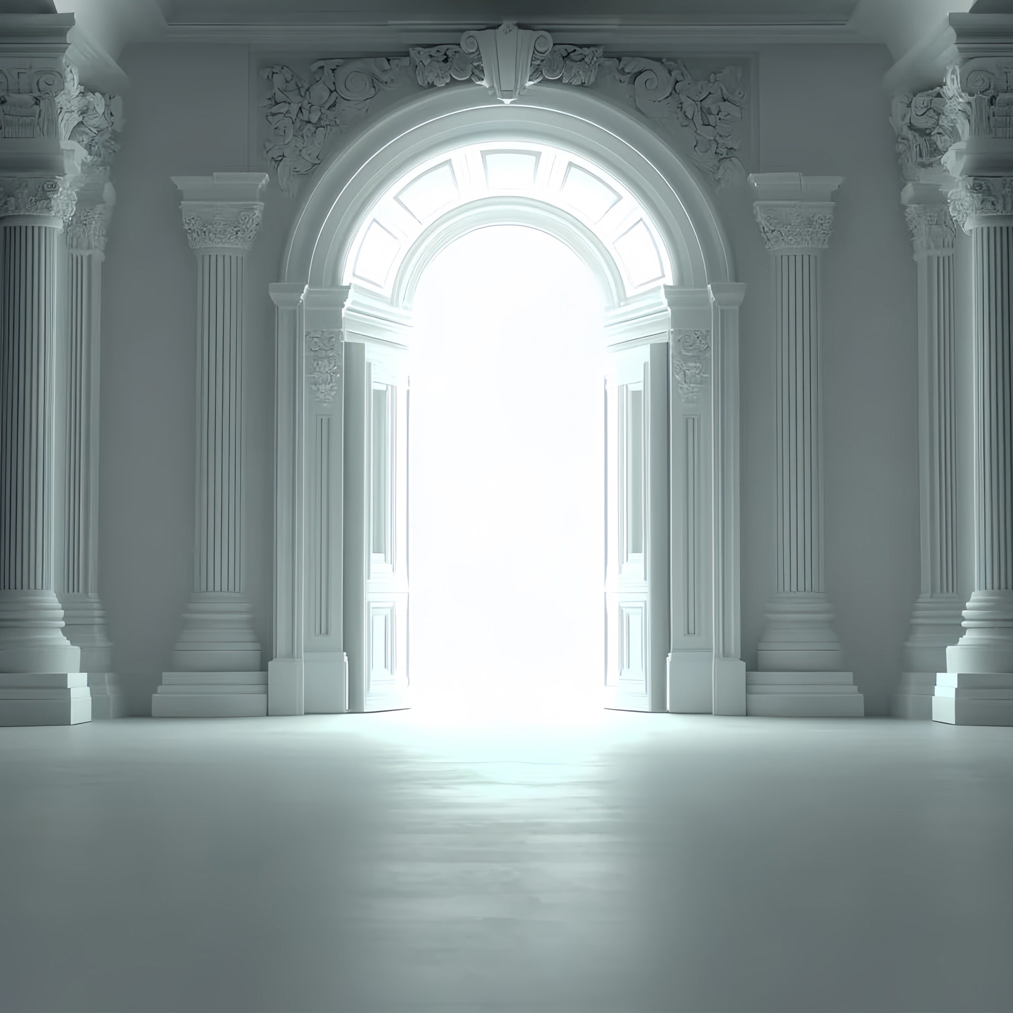 Vintage Backdrops For Photography Grand White Archway Backdrop CSH4-415