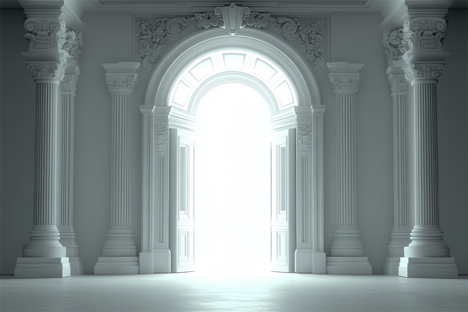 Vintage Backdrops For Photography Grand White Archway Backdrop CSH4-415