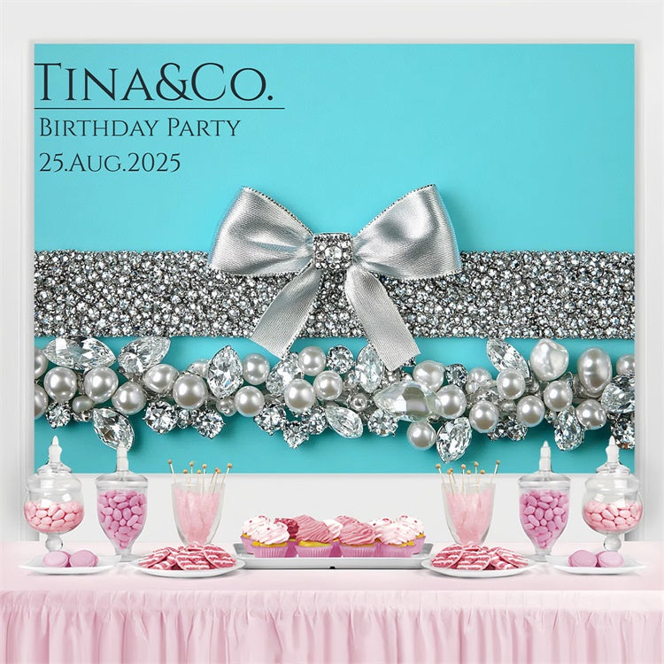 Custom Birthday Party Backdrop Shiny Crystal Jewelry Backdrop CSH4-43