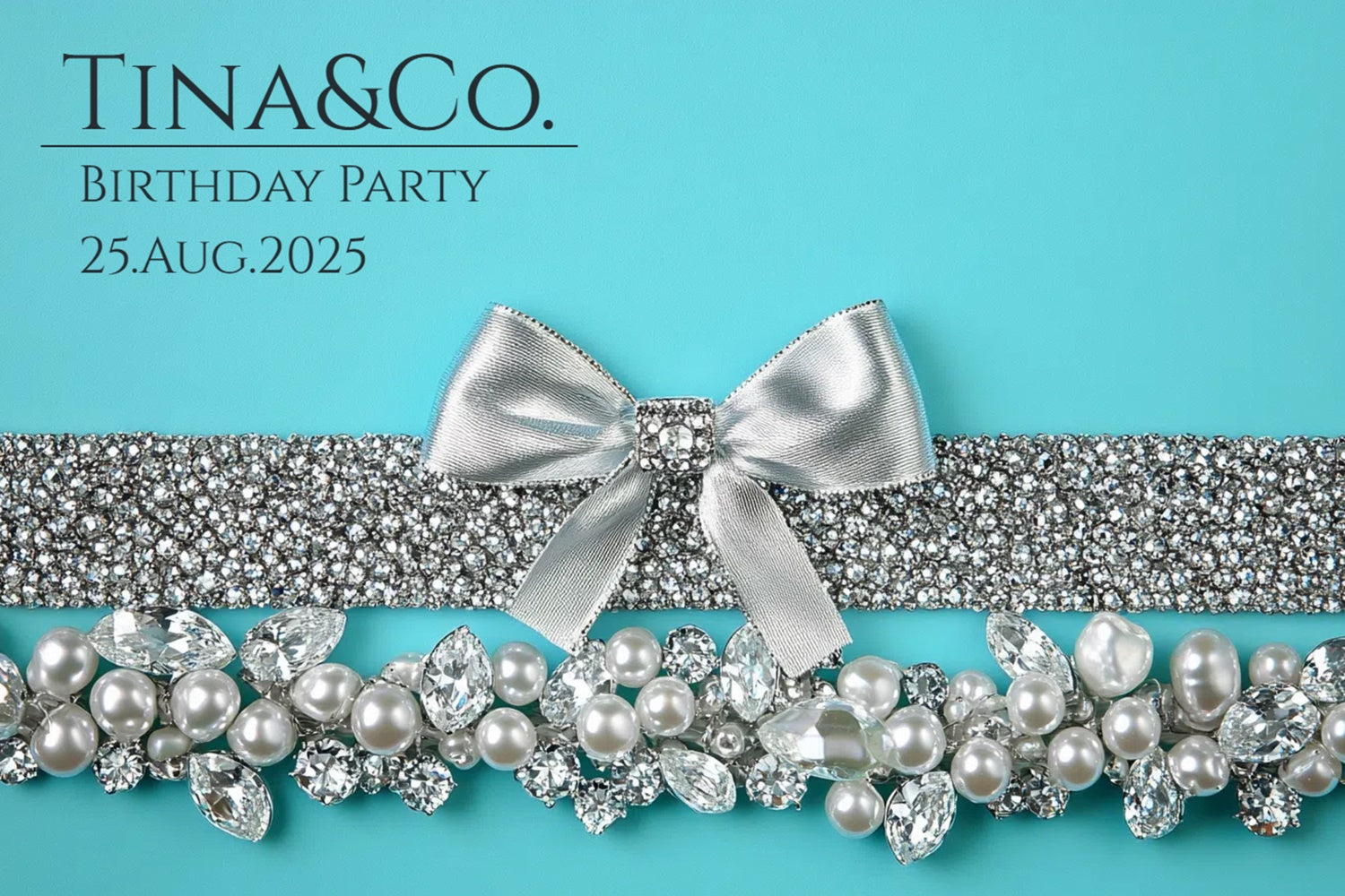 Custom Birthday Party Backdrop Shiny Crystal Jewelry Backdrop CSH4-43