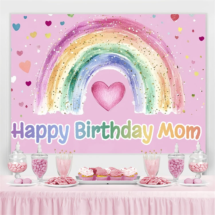 Custom Made Birthday Backdrops Watercolor Rainbow Glitter Backdrop CSH4-50