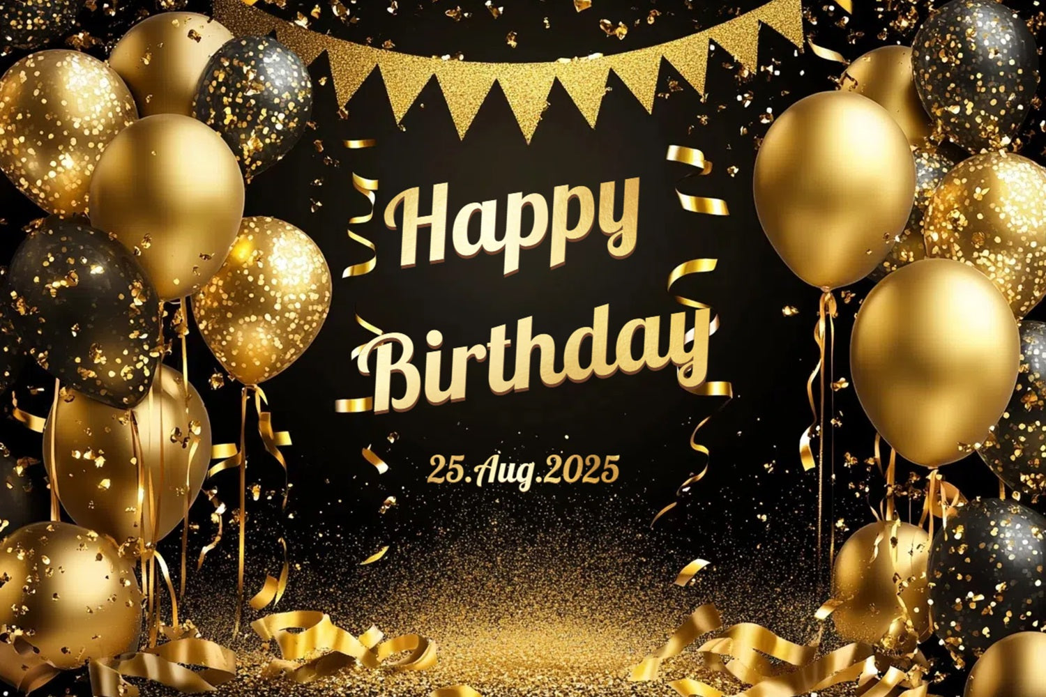 Happy Birthday Backdrop Sparkling Balloons Confetti Customized Backdrop CSH4-53