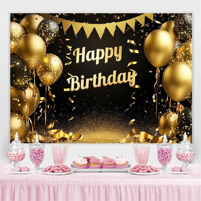 Happy Birthday Backdrop Sparkling Balloons Confetti Customized Backdrop CSH4-53
