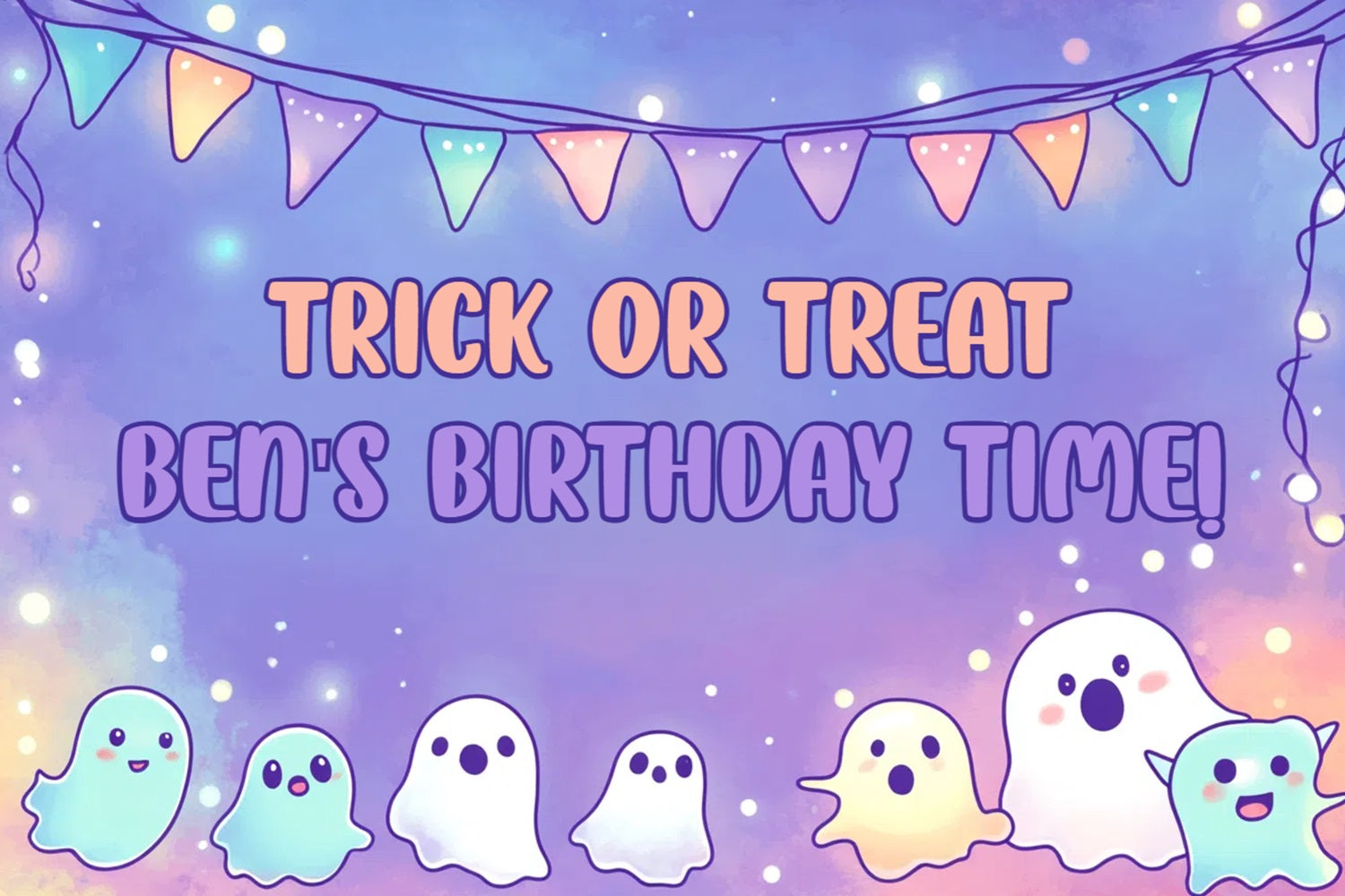 Halloween Birthday Backdrop Trick Or Treat Ghost Custom Backdrop CSH4-60
