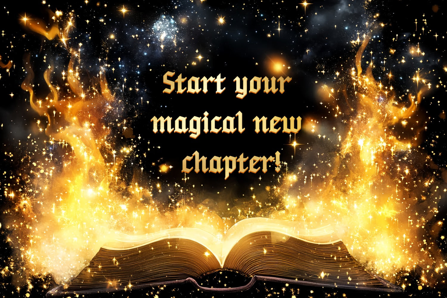 Customized Backdrop For Birthday Magical Book Glow Backdrop CSH4-62