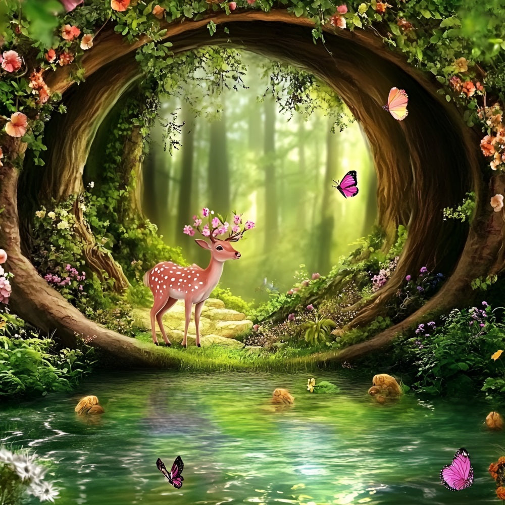 Fairy Forest Backdrop Archway Pool Fawn Backdrop CSH4-83