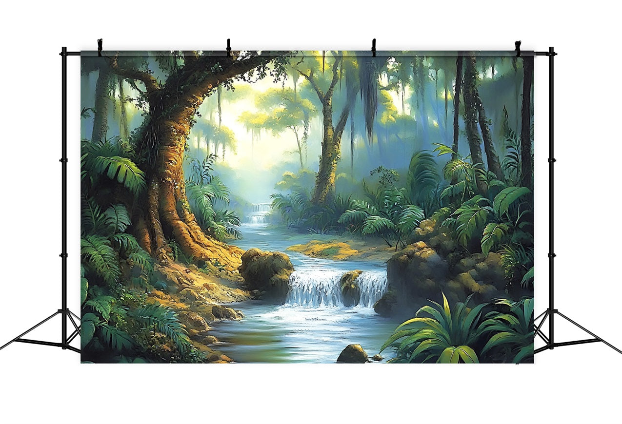 Tropical Forest Backdrop Rainforest Stream Backdrop CSH4-93