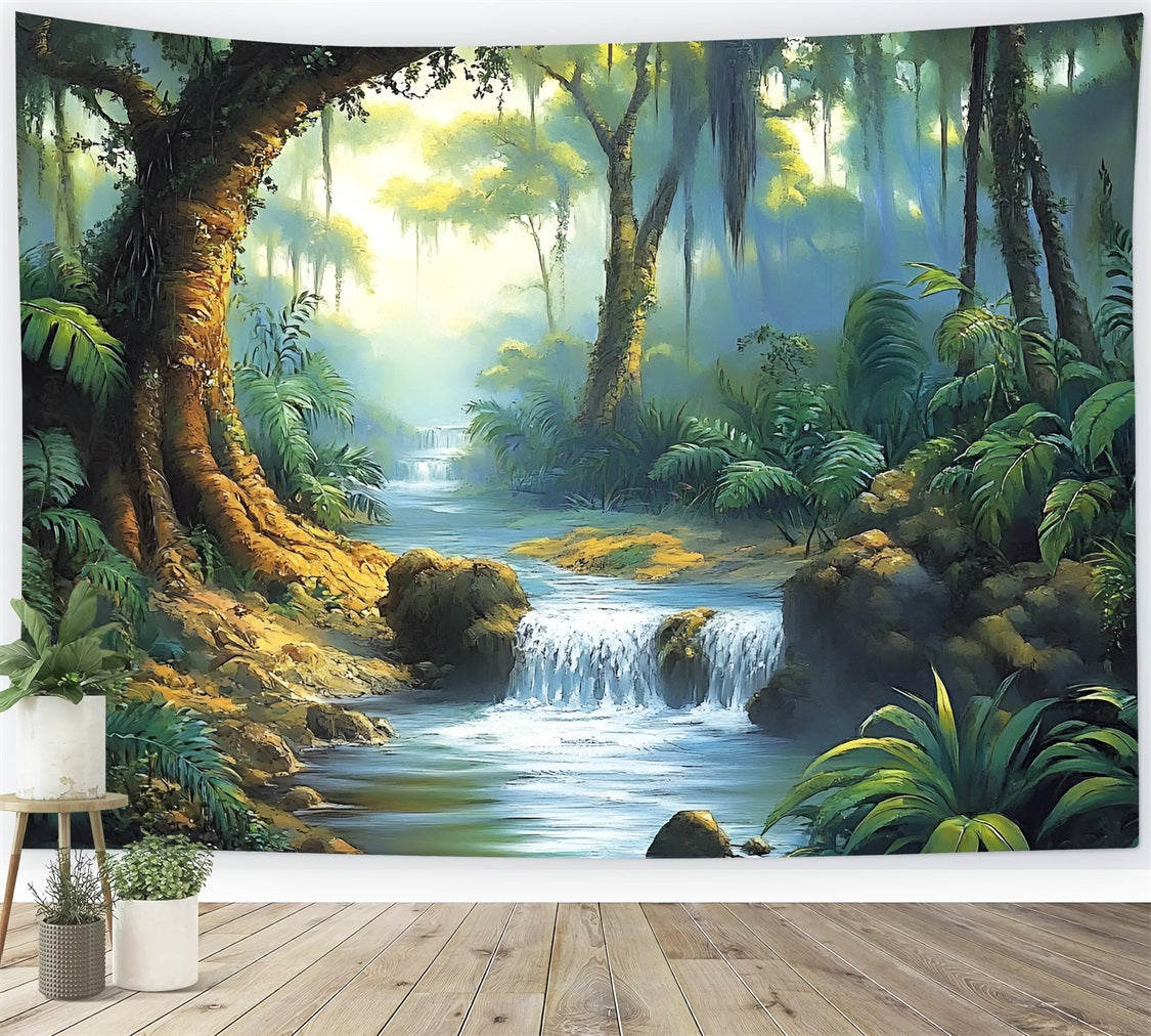 Tropical Forest Backdrop Rainforest Stream Backdrop CSH4-93