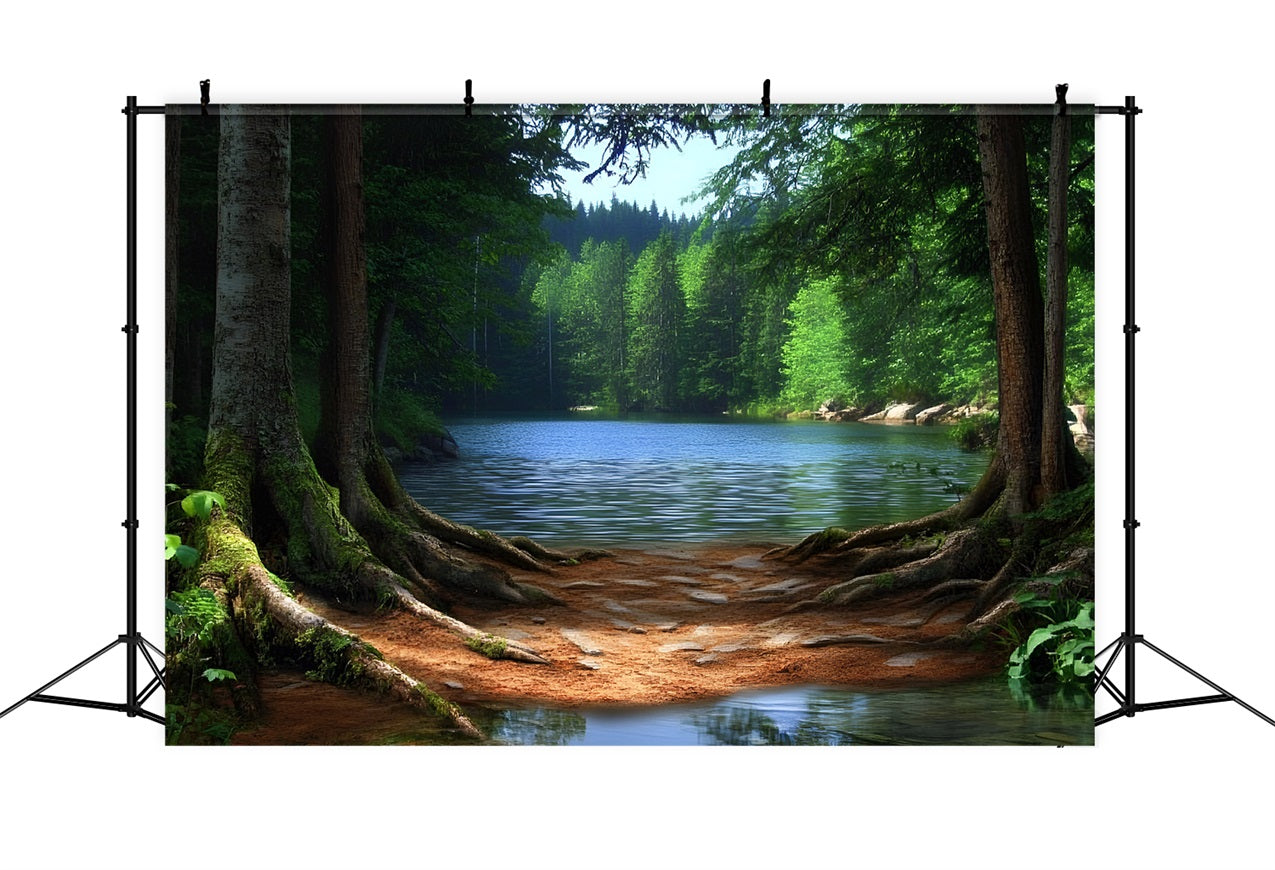 Forest Backdrops For Photography Lake Roots Backdrop CSH4-95
