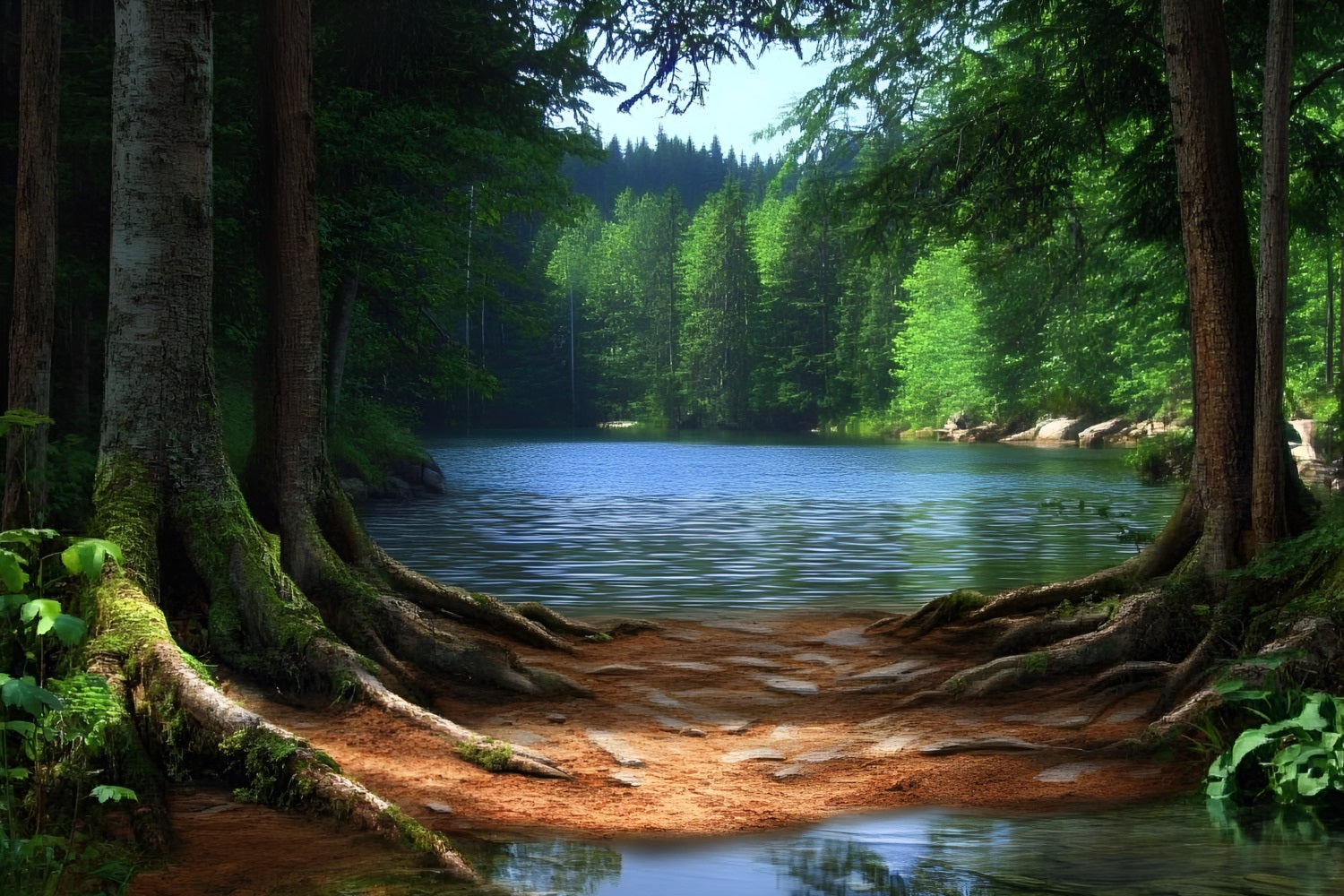 Forest Backdrops For Photography Lake Roots Backdrop CSH4-95