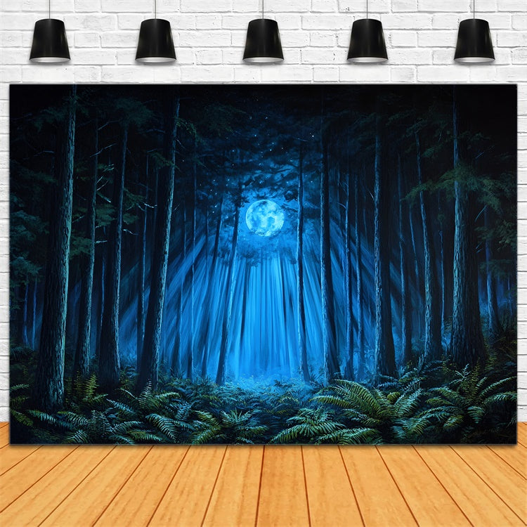 Forest Backdrop Photography Enchanted Trees Moonlight Backdrop CSH4-98