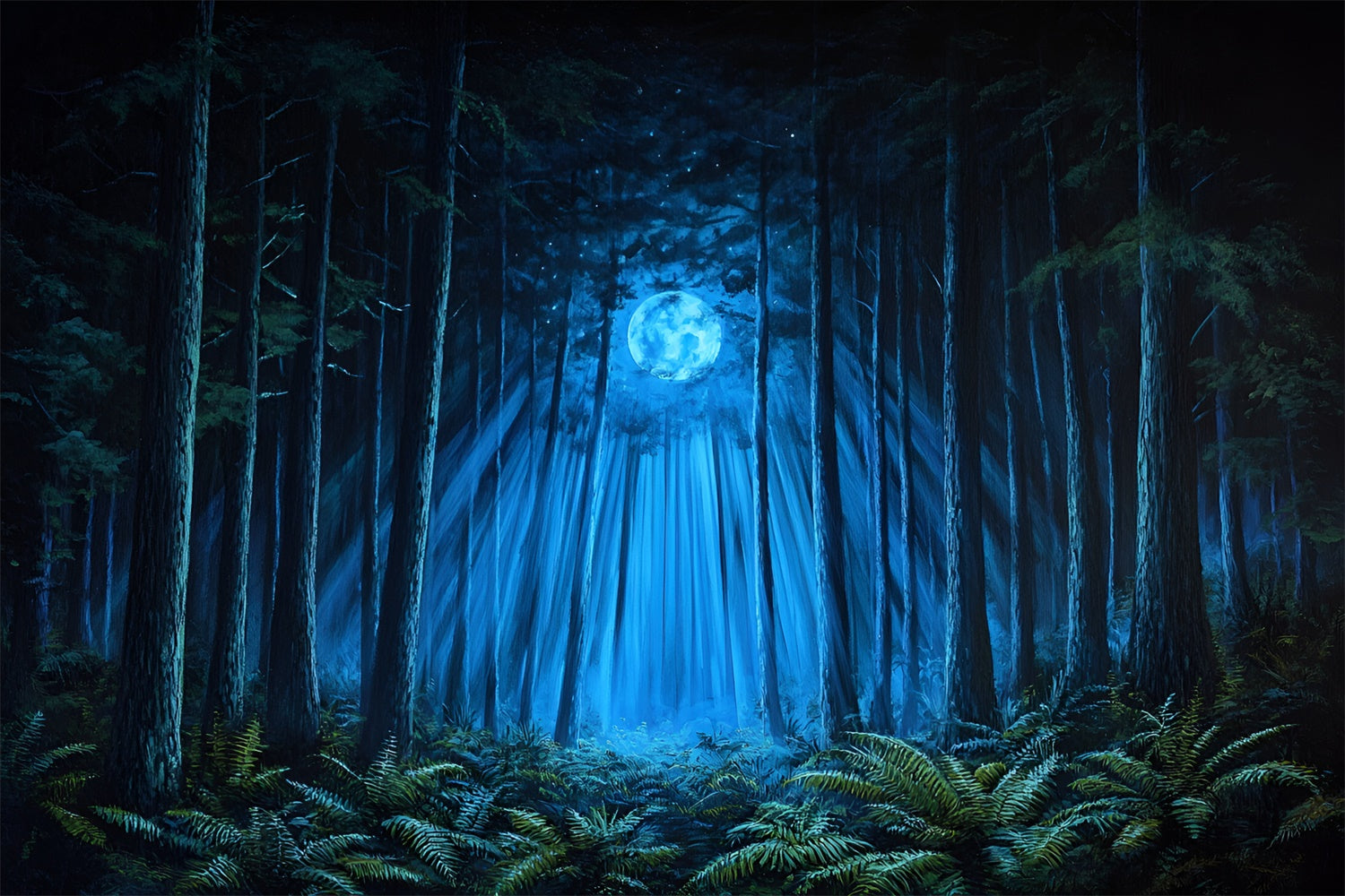 Forest Backdrop Photography Enchanted Trees Moonlight Backdrop CSH4-98