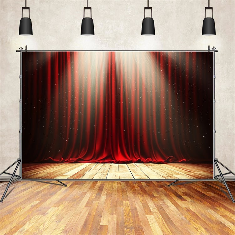 Stage Backdrop Red Curtain Spotlight Drama Backdrop CSH5-162