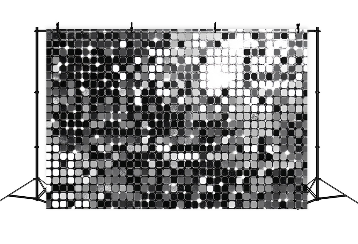 70s Photo Backdrop Vintage Mirror Disco Grid Backdrop CSH5-171