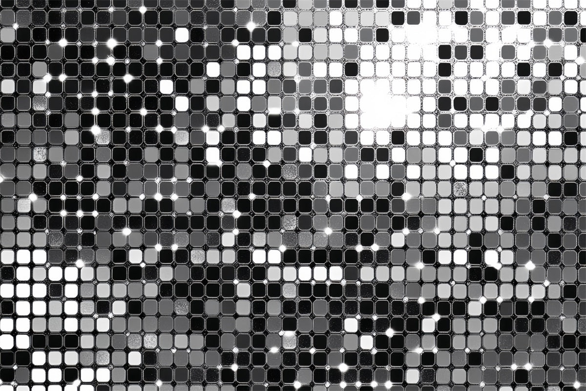 70s Photo Backdrop Vintage Mirror Disco Grid Backdrop CSH5-171