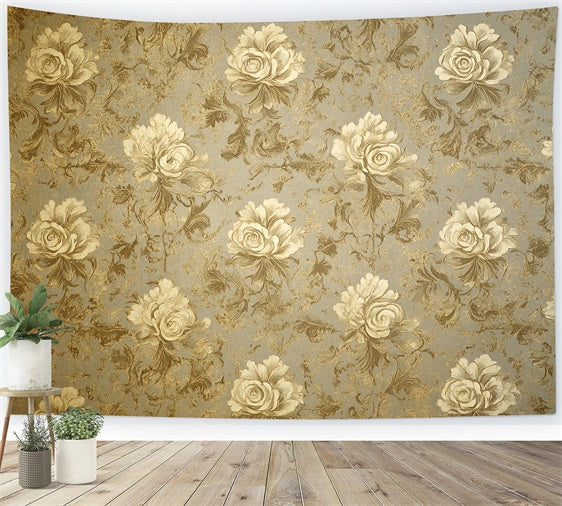 70s Backdrop Elegant Rose Pattern Vintage Backdrop CSH5-179