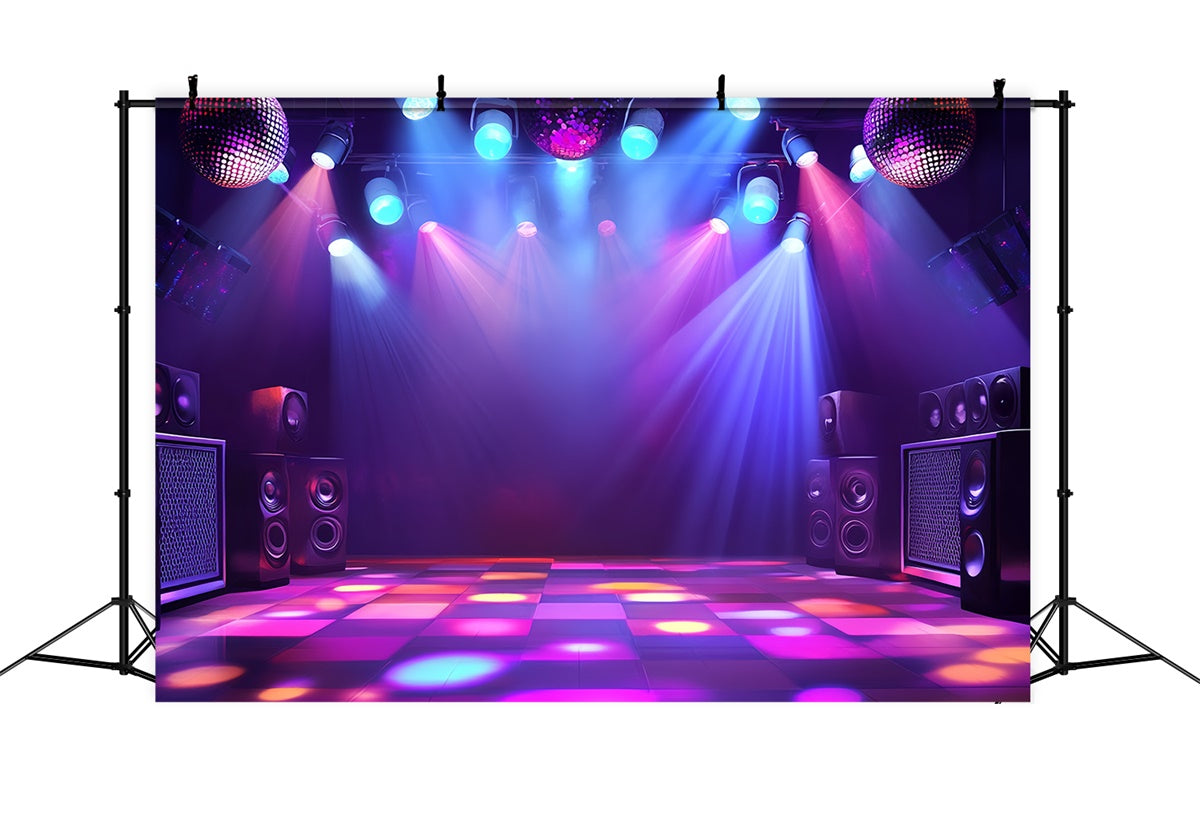 80's Backdrop Club Disco Lights Speaker Vintage Backdrop CSH5-184