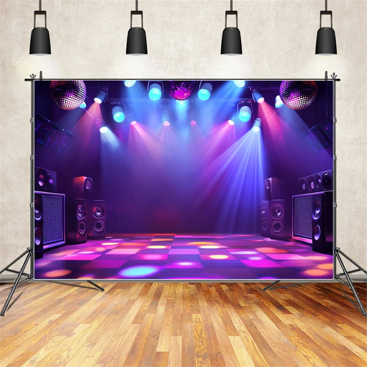 80's Backdrop Club Disco Lights Speaker Vintage Backdrop CSH5-184