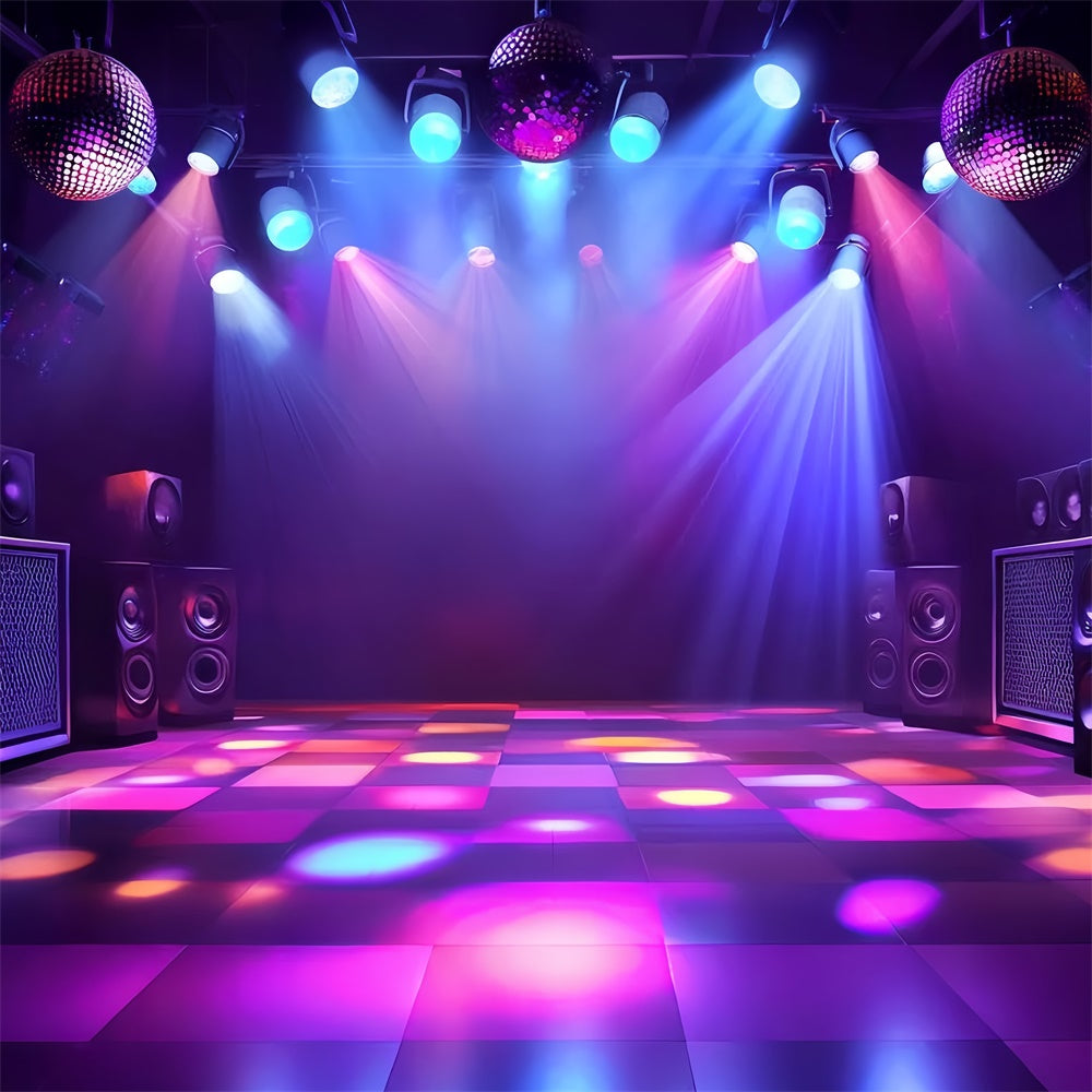 80's Backdrop Club Disco Lights Speaker Vintage Backdrop CSH5-184