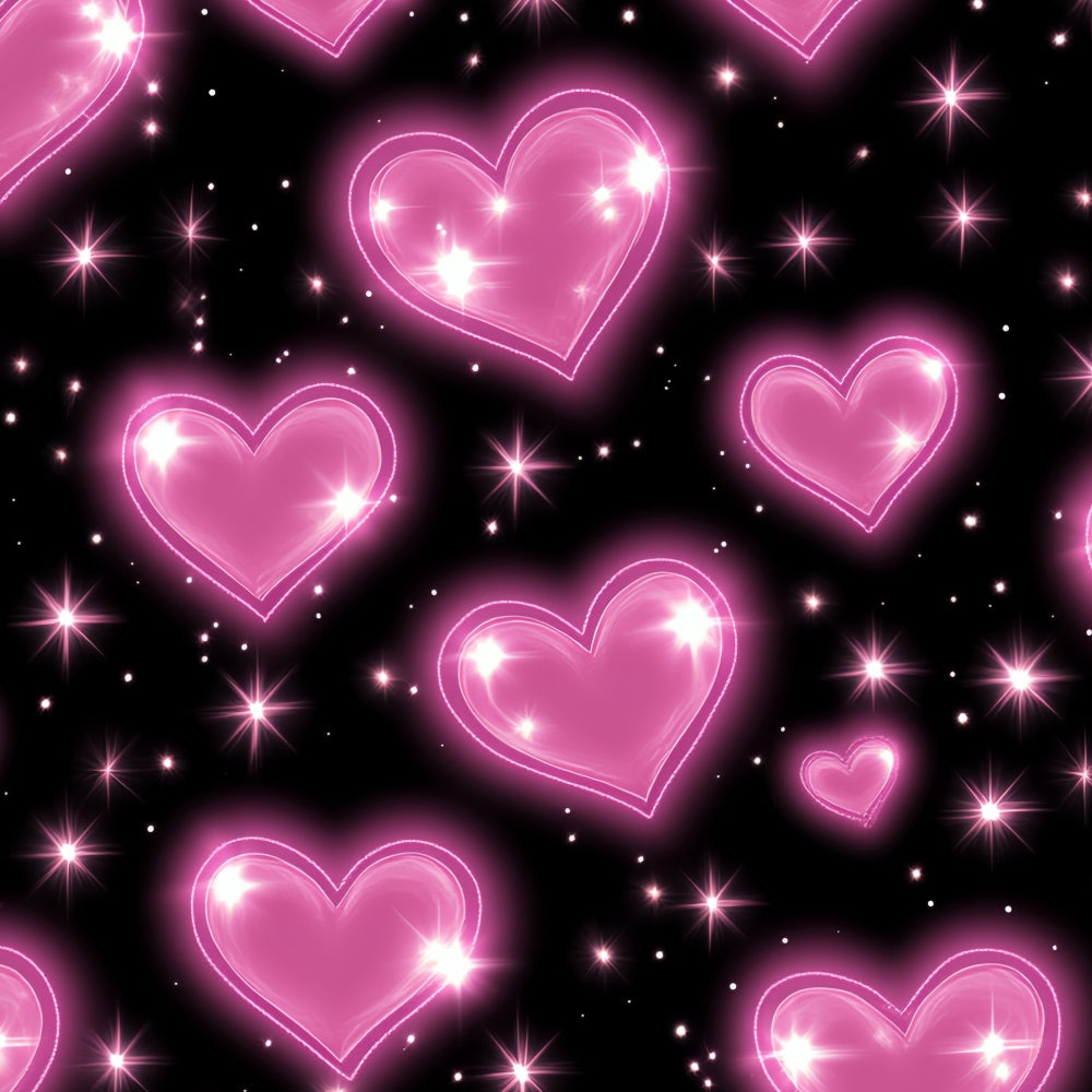 90s Photography Backdrops Neon Heart Glowing Backdrop CSH5-194