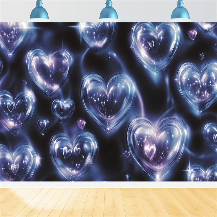 90s Photo Backdrop Dreamy Blue Heart Fantasy Backdrop CSH5-197