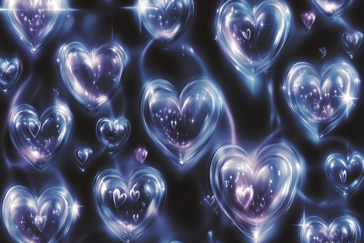 90s Photo Backdrop Dreamy Blue Heart Fantasy Backdrop CSH5-197