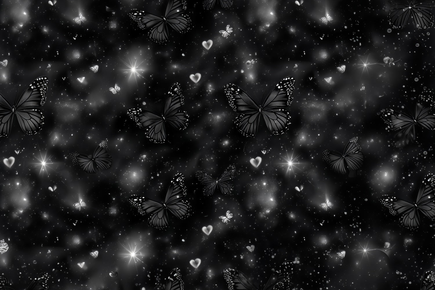 90s Backdrop Black Butterfly Glitter Hearts Backdrop CSH5-198