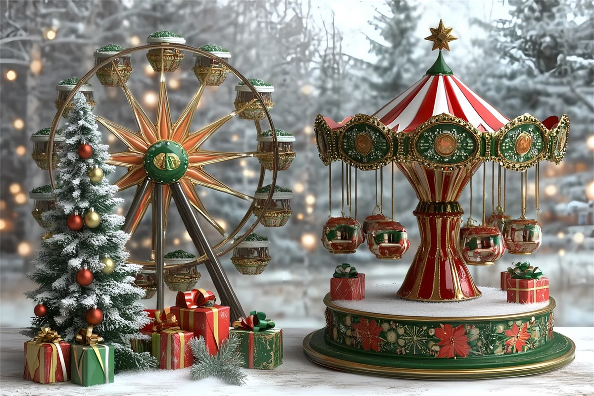 Christmas Photo Backdrop Christmas Ferris Joy Kids Backdrop CSH5-317
