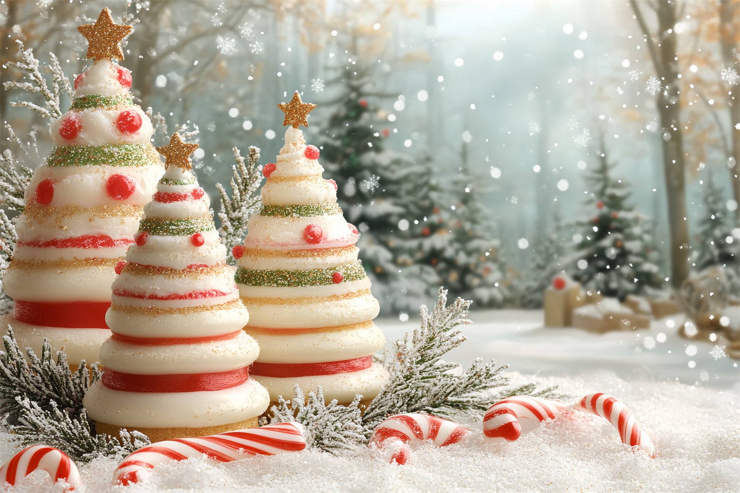 Christmas Photo Backdrops Sweet Christmas Forest Kids Backdrop CSH5-325
