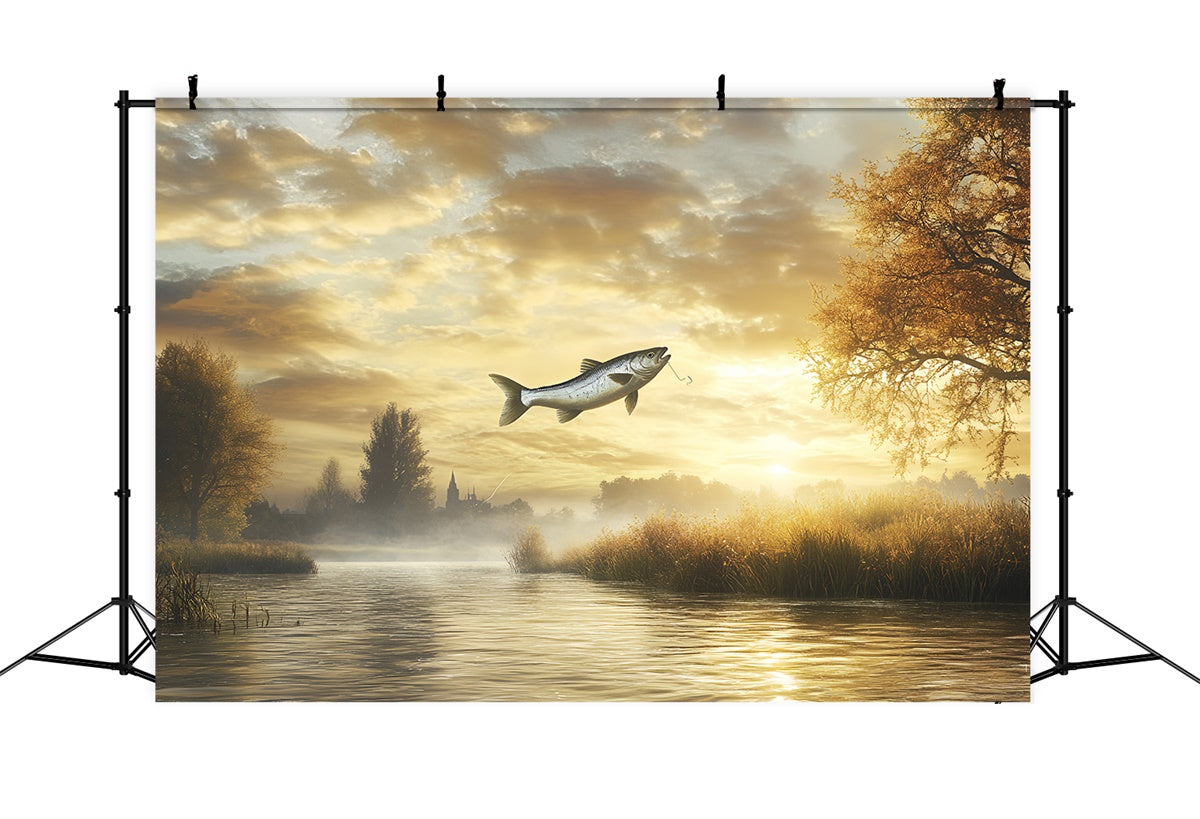 Backdrop Father's Day Tranquil River Fishing Backdrop CSH5-54