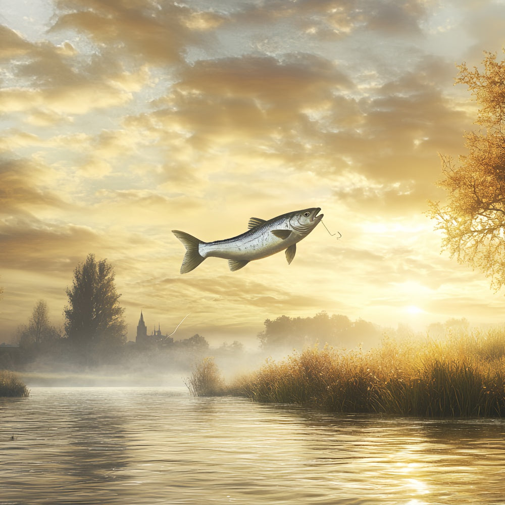 Backdrop Father's Day Tranquil River Fishing Backdrop CSH5-54