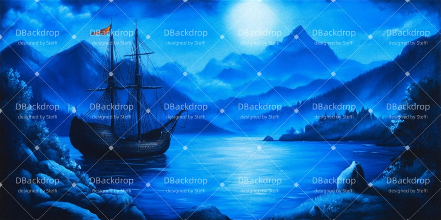 Large Stage Backdrops Ocean Sailboat Theater Backdrop CSH510-T105
