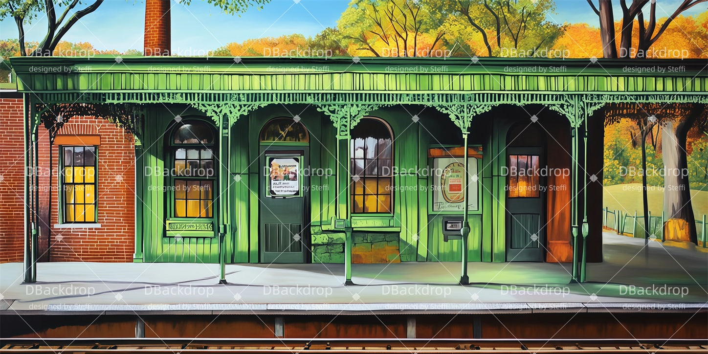 Theatre Stage Backdrop Railway Platform Dance Recital Backdrop CSH510-T49