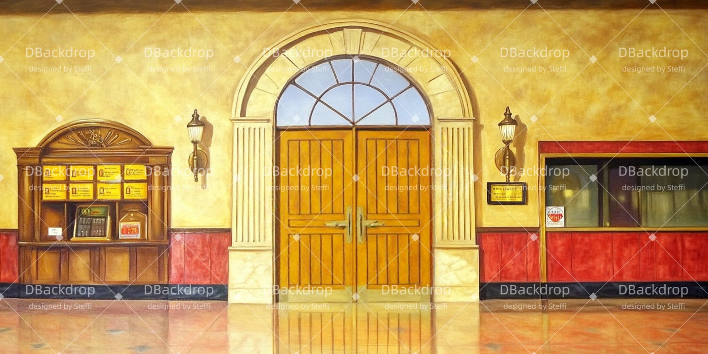 Theater Stage Backdrop Old Train Station School Play Backdrops CSH510-T54