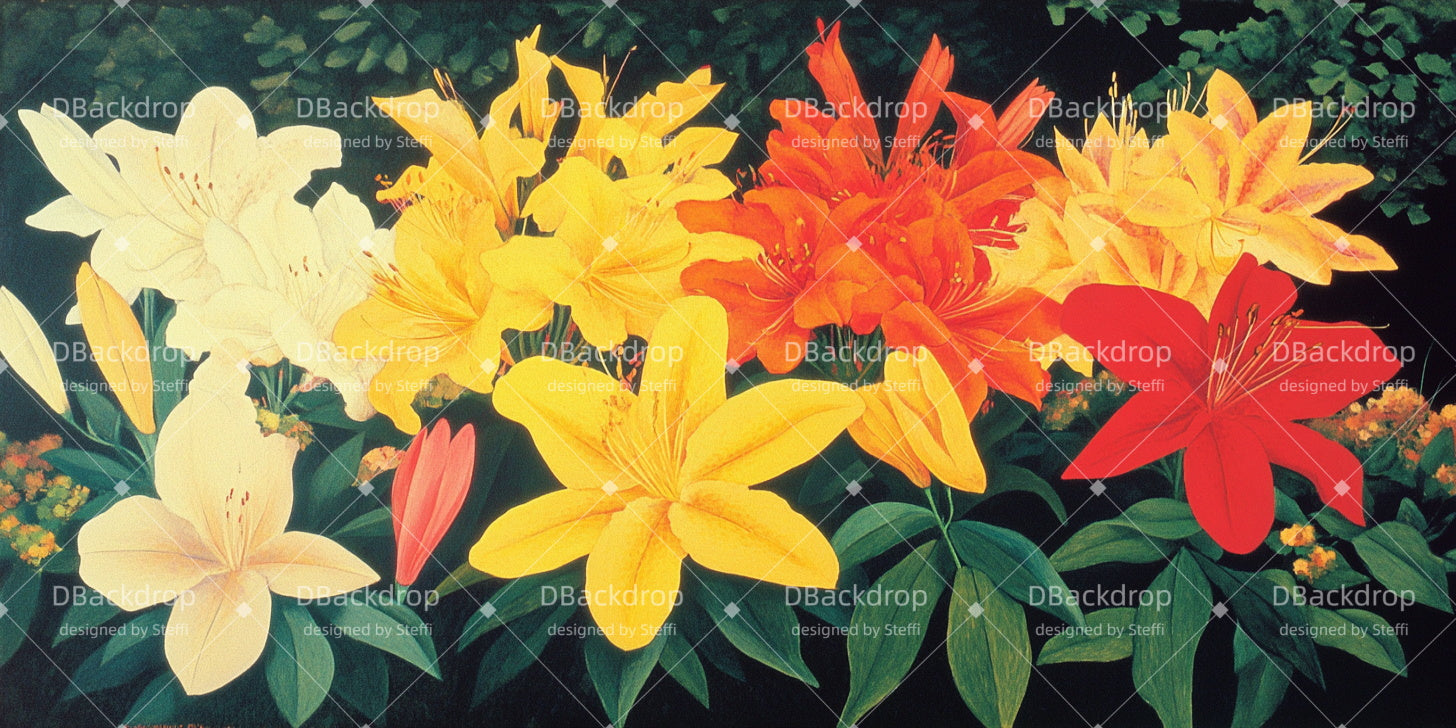 Stage Backdrop Stylized Tropical Flowers Performance Backdrops CSH510-T99