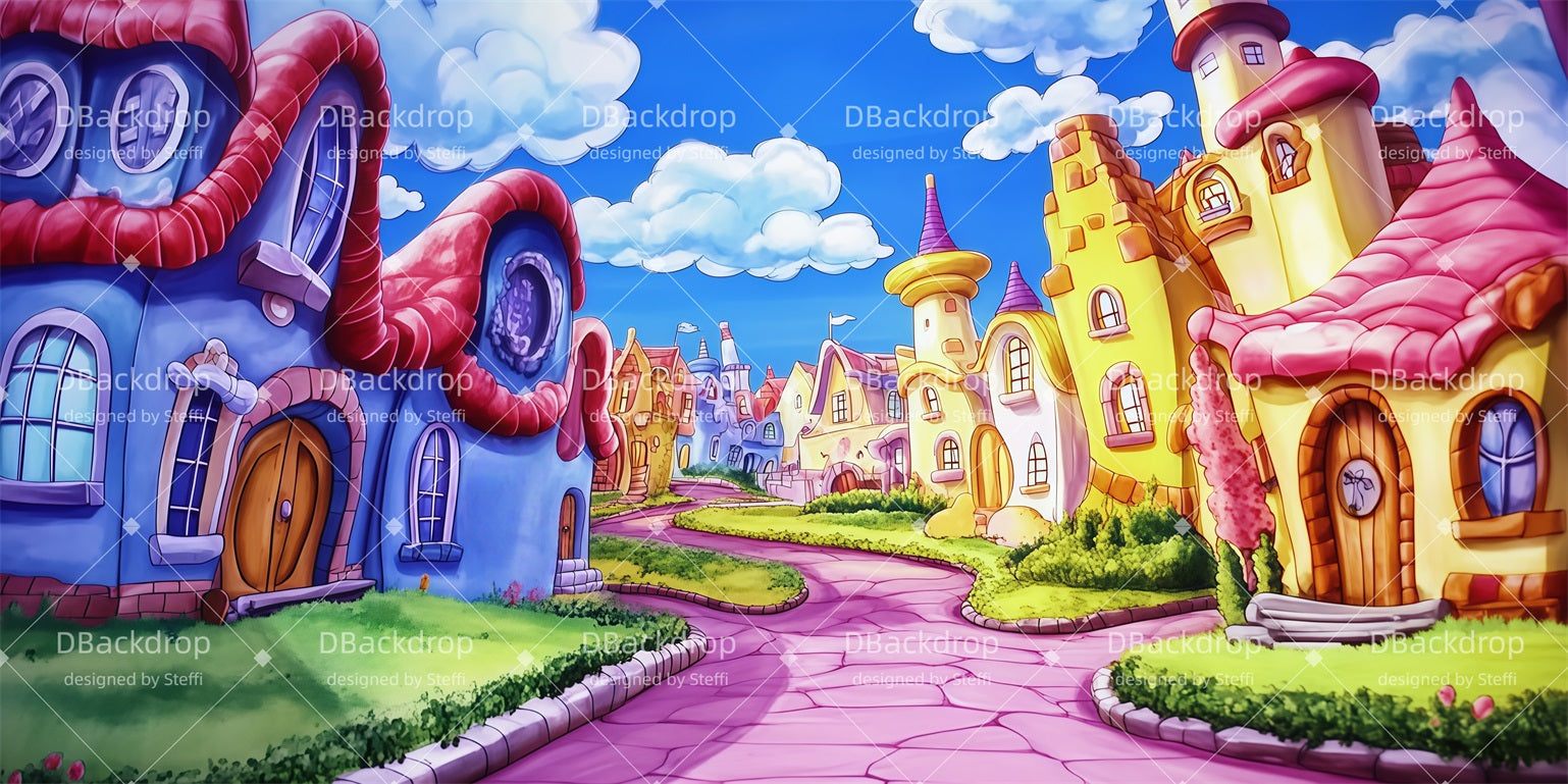 Large Stage Backdrops Whoville Street Theater Backdrop CSH511-T12