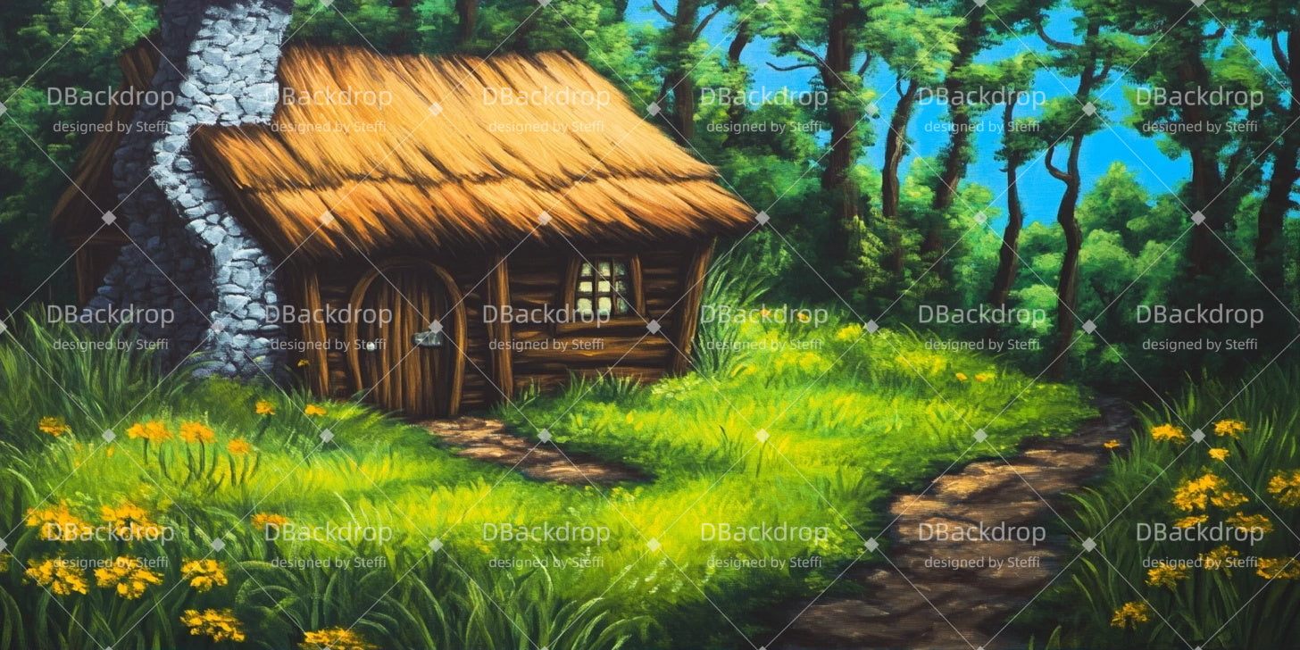 Theater Backdrop Shrek's House Forest Stage Backdrop CSH511-T21