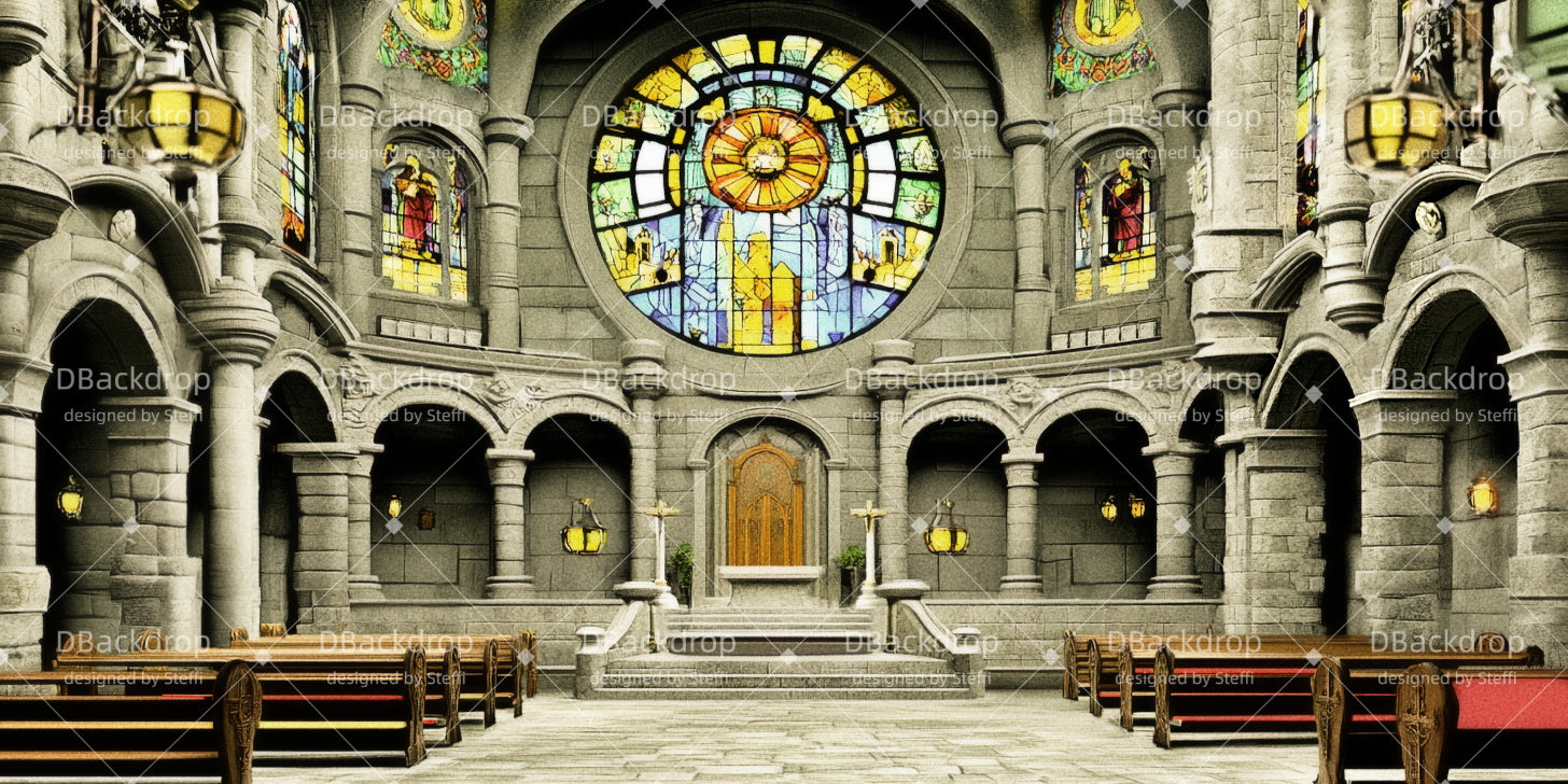 Church Stage Backdrops The Cathedral Theater Backdrop CSH511-T37