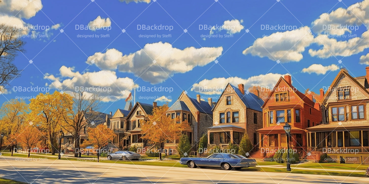 Large Stage Backdrops Daytime City Street Theater Backdrop CSH511-T39