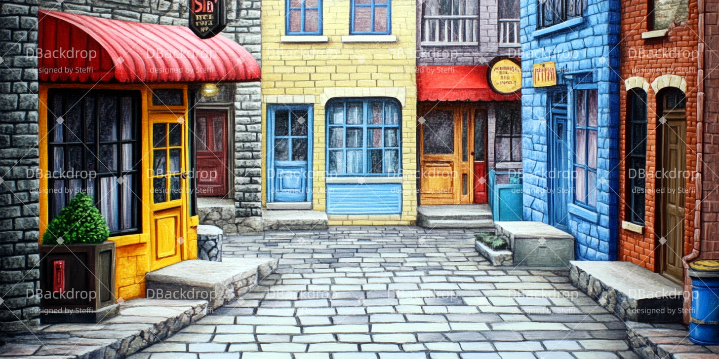 Large Stage Backdrops Small Town Street Performance Backdrops CSH511-T65