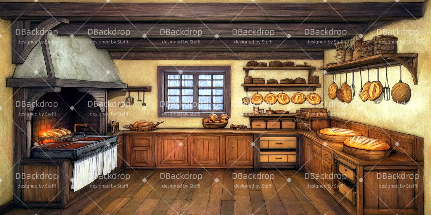 Theater Backdrop Bakery Interior Stage Backdrops For Sale CSH511-T72