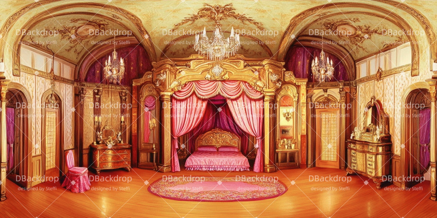 Scenic Backdrops Princess' Bedroom Backdrop For Theater Play CSH511-T98