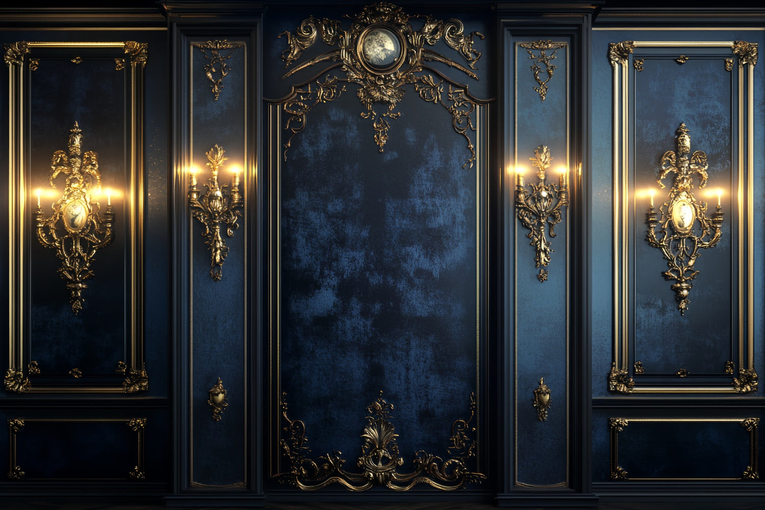 Vintage Photo Backdrop Royal Midnight Blue Wall Backdrop CSH57-116